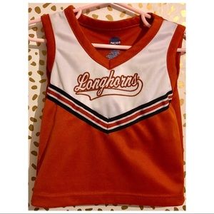 UT Longhorns 24M Cheer uniform.